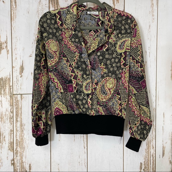 Notations, Vintage Silky Faux Wrap Blouse. Similar to a size Large. - Picture 1 of 6